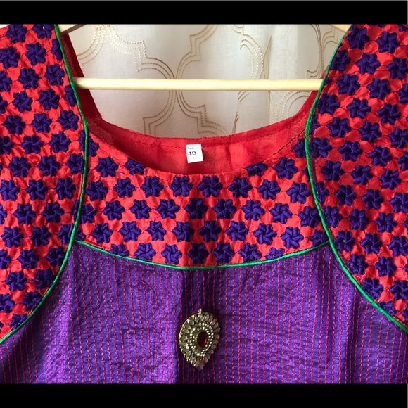 Hand Embroidered Anarkali - Picture 3 of 5